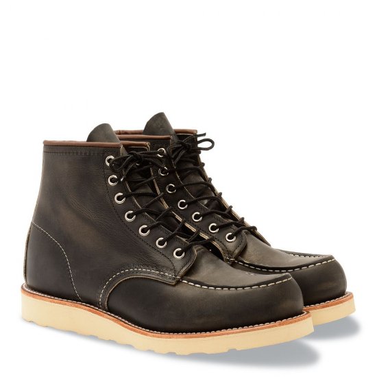 Red Wing Classic Moc | Red Wing - Charcoal - Men\'s 6-Inch Boot in Charcoal Rough & Tough Leather