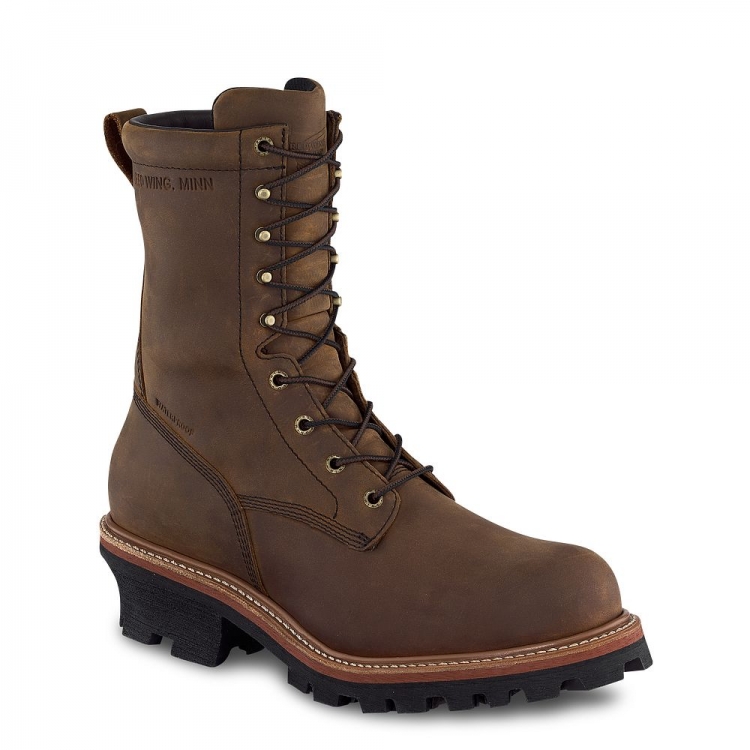 Red Wing LoggerMax - Men's 9-inch Waterproof, Safety Toe Logger Boot - Click Image to Close