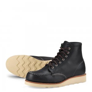 Red Wing 6-Inch Classic Moc | Red Wing - Black - Women's Short Boot in Black Boundary Leather